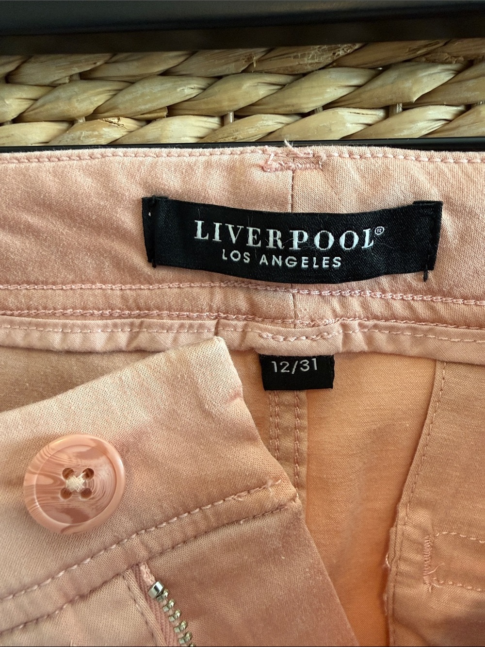 NWT Liverpool High-Rise Ryder Straight Leg Bombay Pink Trouser Pants, 12/ 31 - Picture 8 of 9